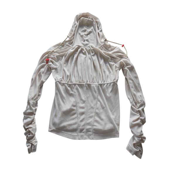 Womens Free People Movement Drawstring Hoodie White CLEAN Medium Off White - Picture 8 of 11